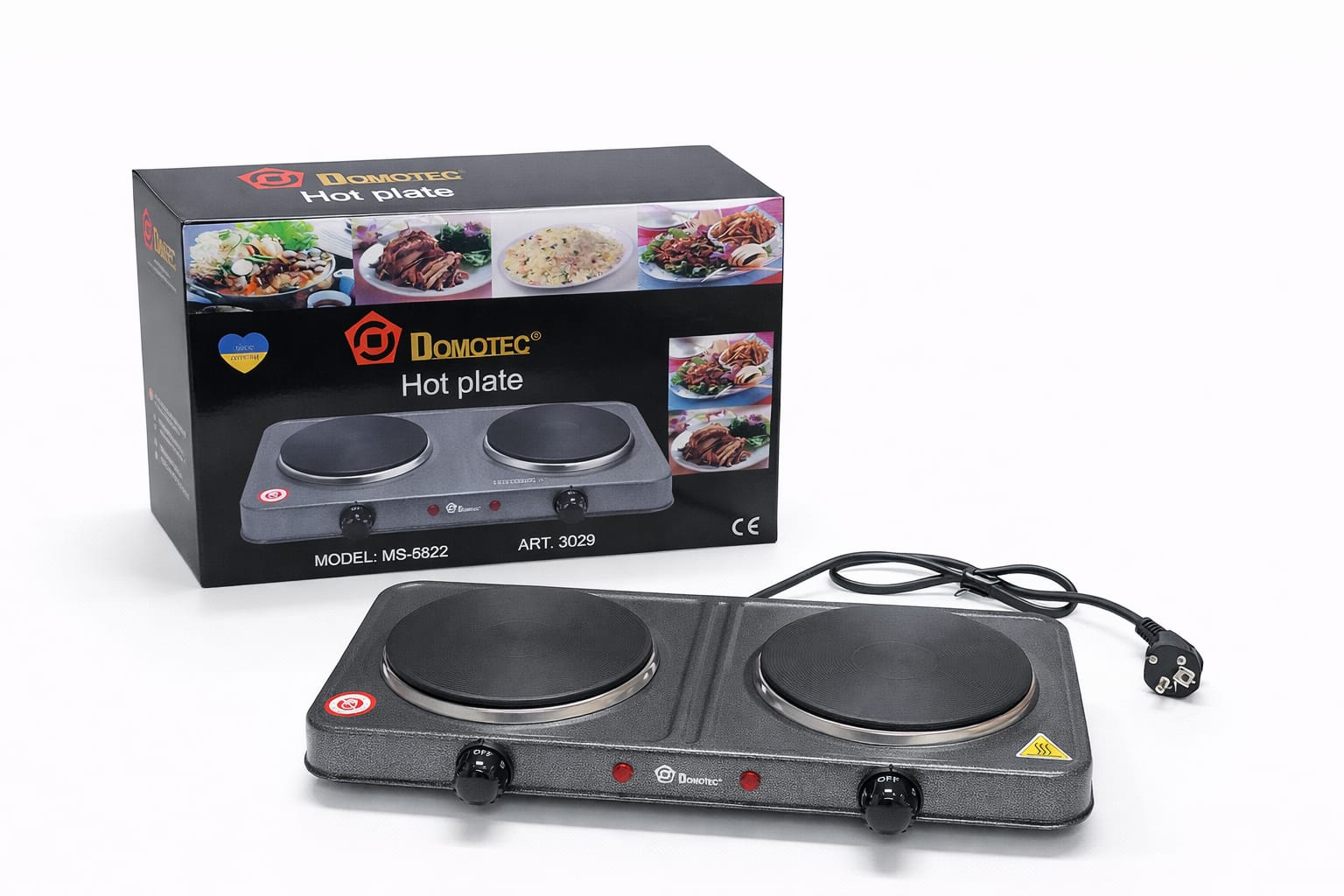 Elektrische Doppelkochplatte flach